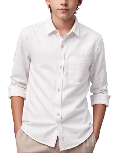 Chemise d'été pour garçon en lin idéale pour mariages et fêtes