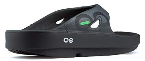 Oofos Ooriginal Sport Sandal, Graphite - Men’s Size 10, Women’s Size 12 - Lightweight Recovery Footwear - Reduces Stress On Feet, Joints & Back - Machine Washable - Hand-Painted Graphics #TOP3