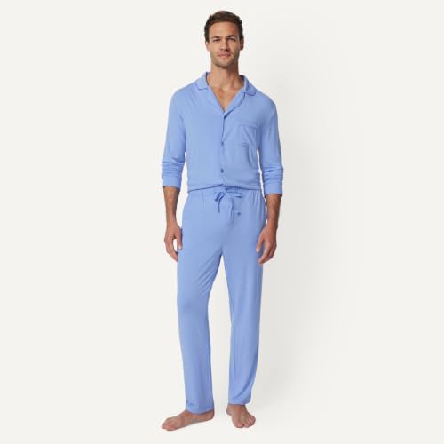 Image of Amazon Essentials x Sofia Grainge Men's Long Sleeve Relaxed Fit Breathable Modal Jersey Pajama Set, Loungewear