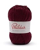 Composition : 100% COTON Phildar - Pelote de Laine Phil Coton 3 - Laine à Tricoter - 100% COTON - Aiguille n°3 - Couleur LIE DE VIN