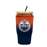 Sok It JavaSok NHL Hockey Iced Coffee & Cold Soda Insulated Neoprene Cup Sleeve (Edmonton Oilers, Large: 30-32oz)