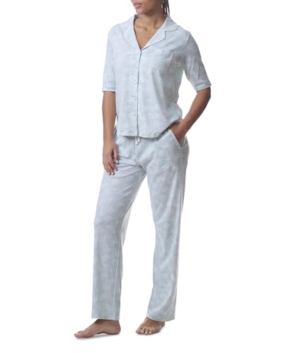 Karen Neuburger Women's Short-Sleeve Notch Collar Top and Pant