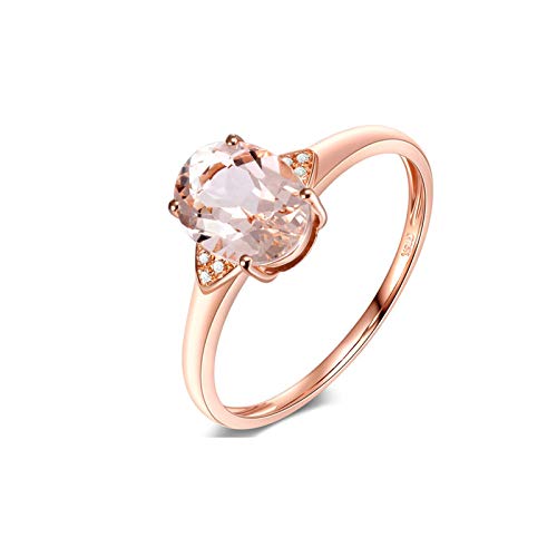 Bague de fiançailles or rose 18k et morganite ovale éclatante Daesar