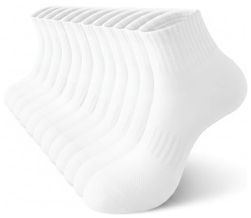 Image of Womens Ankle Socks Cotton Mini Crew Cushioned Running Workout Socks 6 Pairs