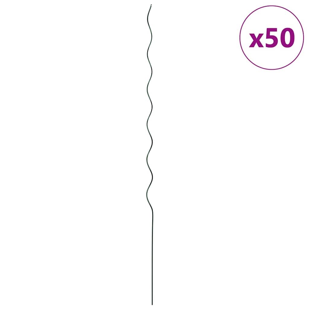 Spiral Pflanzenstütze Stahl 0,6 cm 50 Stück Grün 110 cm für Kletterpflanzen Bohnen Rankhilfe Garten Außen Pflanzstab