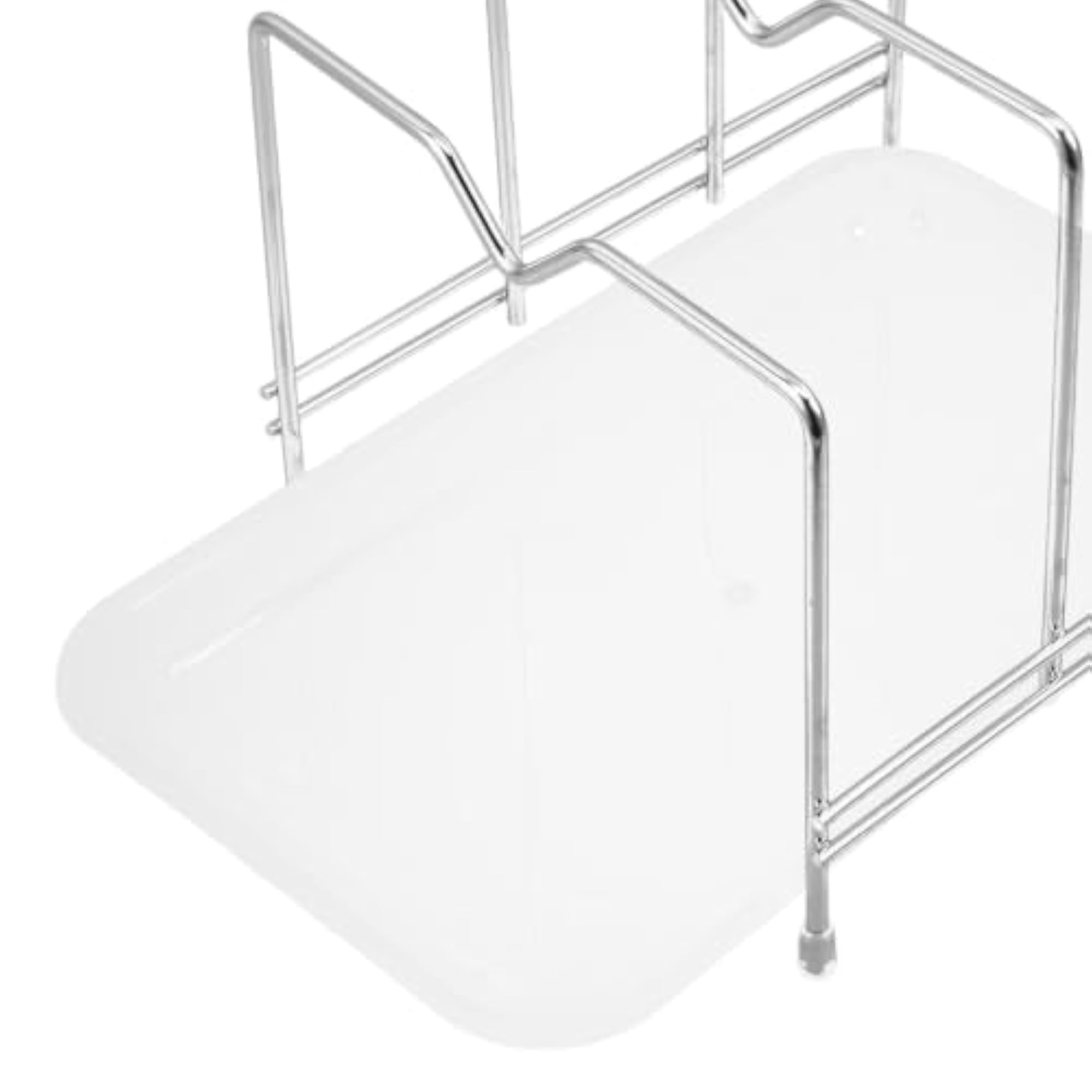 Cutting Board Holder with Tray, Three-compartment Lid Organizer