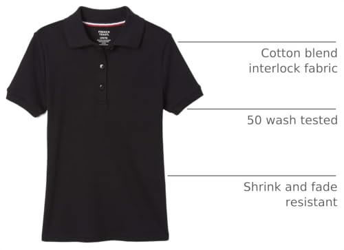 Image of French Toast Girls' Short Sleeve Picot Collar Polo School Uniform Shirt (Standard and Plus)