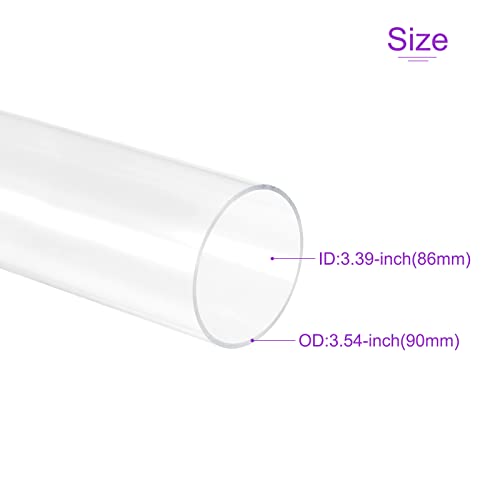 DMiotech 86mm x 90mm 20" Clear Acrylic Pipe Rigid Plastic Tubing for Aquarium Water Pipe Water Cooling System, Plumbing - Image 4