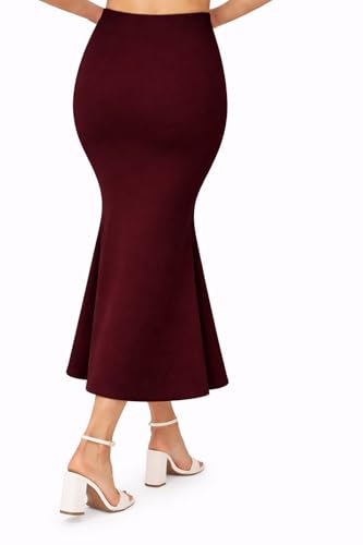 Image of Women's Seamless Cotton-Blend Saree Shapewear Petticoat - High-Waist Underskirt (S-XXL) - Fish-Cut, Breathable & Stretchable for Daily, Party