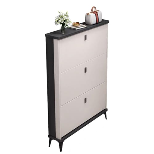 GLFNB Zapatero Moderno con 3 cajones abatibles, Organizador de Almacenamiento Independiente para Zapatos con encimera de Almacenamiento Extragrande, Zapatero Que Ahorra Espacio para Muebles de Pas
