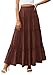 PRETTYGARDEN Women's Tiered Maxi Skirt Summer Spring Fashion 2026 High Waisted Long Flowy Casual Boho Beach Vacation Clothes (Brown,Medium)