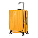 [ヒデオワカマツ] キャリーケース スーツケース キャリーバッグ 軽量 リッド 横開き 拡張 機内預け入れ可能 70(83)L