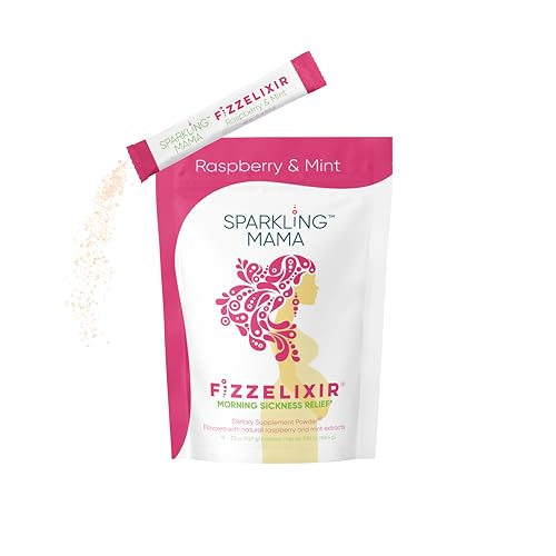 Sparkling Mama Fizzelixir, Morning Sickness and Nausea Support for Pregnancy, Drink Mix with Vitamin B6 and Magnesium, Raspberry and Mint Flavor