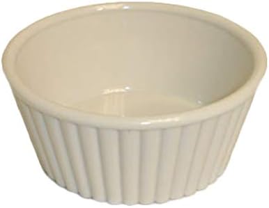 Thunder Group 12-Pack Fluted Ramekin, 5-Ounce, Bone White