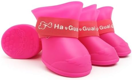 Bota de Silicone para Cachorro Botinha Pet (ROSA, Média (M))