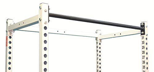 Tds Mega 1000 Lb Rated White Power Squat Rack, 1.25” Dia Professionally Knurled Front Chinning Bar, Provision To Add Lat Attachment, Pull Up/Chip Up Bar And More! #TOP2