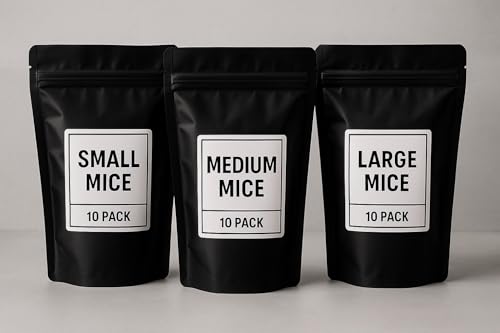 Frozen Mixed Mice 30-Pack (Small, Medium & Large) | Premium Whole Prey Variety for Snakes, Reptiles & Birds of Prey | Clean, Humanely Sourced Feeder Mice | Reptile Food Pack