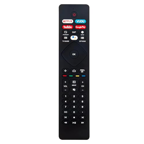 Replace Voice Remote Compatible with Philips Smart LED TV 4K Ultra HD (2160p) Android Smart LED TV URMT47CND0 65PFL5766/F7 55PFL5766/F7 43PFL5766/F7 32PFL5505/F7 50PFL5766/F7 50PFL5604/F7 75PFL5604/F7