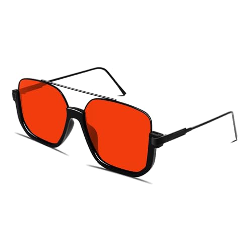 Image of GUVIVI Retro Oversized Aviator Sunglasses for Women Men Square Double Bridge Pilot Sun Glasses 70s Trendy Shades