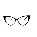 Super Cat Eye Glasses Vintage Inspired Mod Fashion Clear Lens Eyewear (Black)