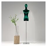 Maniquí femenino de sastre para mujer, cuerpo de torso de maniquí femenino con base cuadrada de metal ajustable en altura, cuerpo de torso de costura con cabeza para exhibición de joyas de vestido con