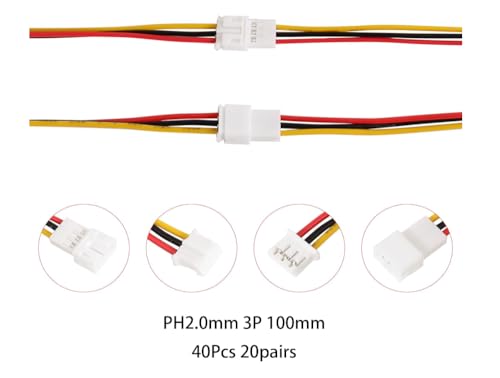 20 pares conector balance 3 pines macho y hembra con cables miniatura 2