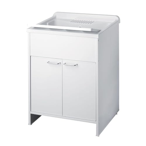 Mobile lavatoio in PVC colore bianco 60x60x85H cm - Laden