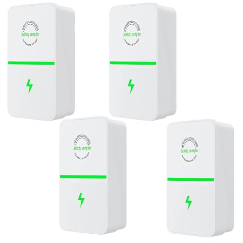 Dhqkqg Ahorro de Energía Automática, 4 Piezas 90-250 V Stop Watt Power Saver, Dispositivo de Ahorro de Electricidad, Stop Watt Dispositivo de Ahorro de Energía con Luz Indicadora, para el Hogar
