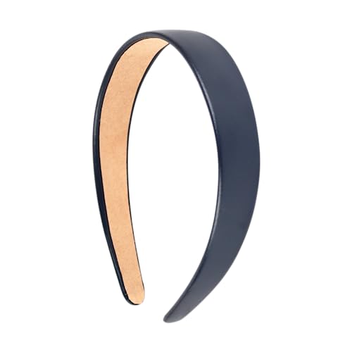 Motique Accessories 1 Inch Vegan Leather Headband, Navy