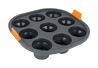 Bakemaster Silicone Collapsible Square 9 Cup Mini Muffin Air Fryer Insert, 21 x 21 x 4cm, Grey