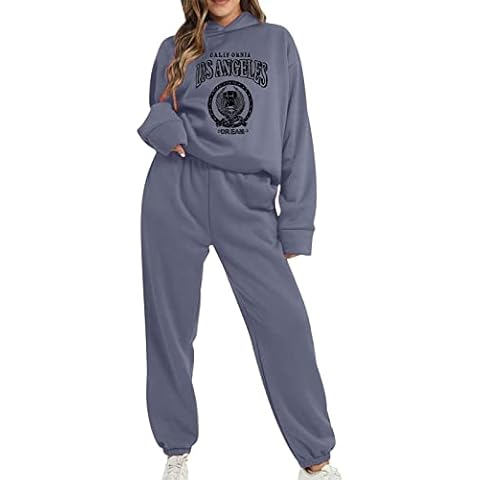 PMDKLSPQ Women's Elegant Autumn Trouser Suit Women's 2022 Autumn Two-Piece Outfit Sets Long Sleeve Hoodies Pullover Sweatpants Casual Tracksuit Velour Women's with Zip, B, M Cover