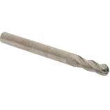 Hertel Solid Carbide Ball End Mill, Bright/Uncoated Finish, 11/64