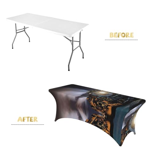 Nappe de table extensible lavable élasthanne pour masquer les imperfections de table - 5