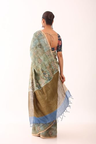 Taneira green tussar silk saree in tussar silk – image 4