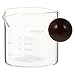 Beavorty Tasse de Bécher Graduée 80 Ml de Thé en Verre Tasses à Café Mesurent Les Places avec Des Becs Et Des Cocktails en Bois Récipient en Verre pour Le Jus D' Du Et Les Boissons