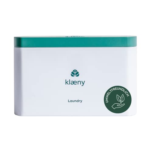 klæny® Waschmittel-Aufbewahrung in Grün I Aufbewahrungsbox für Waschpulver I 100% recycelbarer Behälter für Waschmittel-Pulver aus Weißblech I nachhaltige Waschpulver-Aufbewahrungsbox Cover