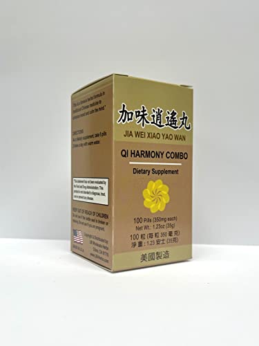 Qi Harmony Combo - Jia Wei Xiao Yao Wan Herbal Supplement Helps for Irritability, Fatigue, Abnormal Sweating 350mg 100 Pills Made in USA - Thumbnail 3