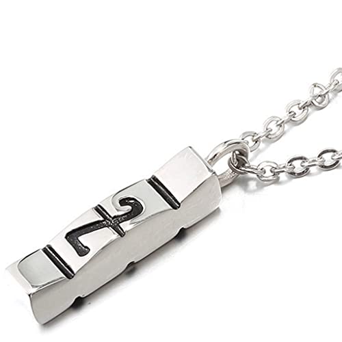 Jude Jewelers Stainless Steel Pill Capsule Style XANAX ID Bar Classic Plain Cocktail Party Statement Pendant Necklace2