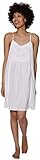 LA CERA White Embroidered Cotton Sleeveless Chemise (Small)