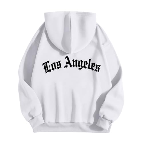 Sweat à capuche décontracté pull d'hiver épais impression au dos
