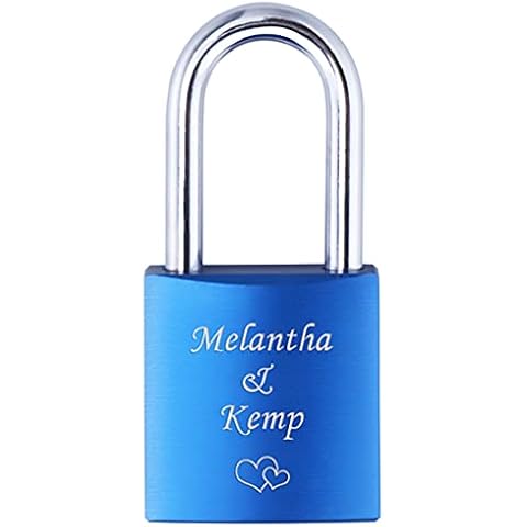 Zakally Custom Engraved Couple Lock Personalized Name Love Engraved Lock Multiple Color Valentines Day Gift for Girlfriend Boyfriend (sty1) Cover