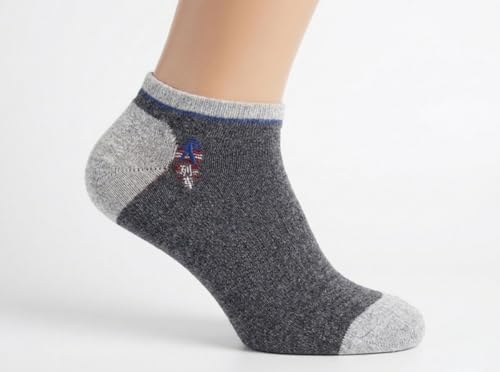 Image of Men's Pure Cotton Ankle Socks, Multicolor, 100% Pure Cotton, Free Size, Pack of 5 Pairs, Casual Sporty Style