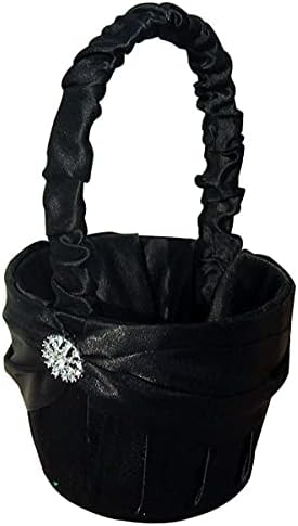 Bridal Black Basket Flower Girl & Ring Bearer Decor for Wedding Party image 3