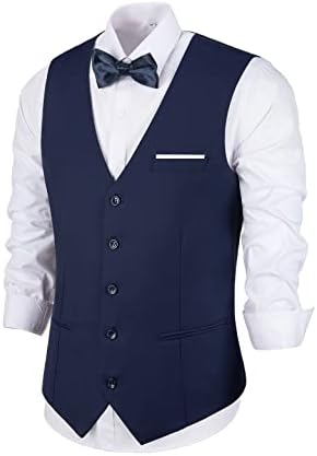 Wedding Suit Vest Men Suits Waistcoat Vests Navy 3 Pockets Tweed Vests Men's Suit for Tuxedo Business Formal Party Dress