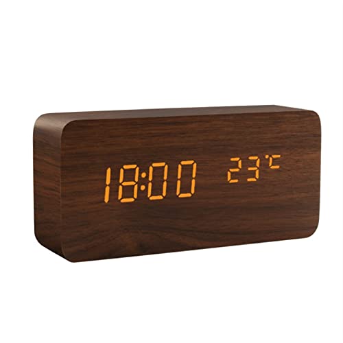 Relojes de escritorio electrónicos de madera led para decorar mesitas de noche modernas