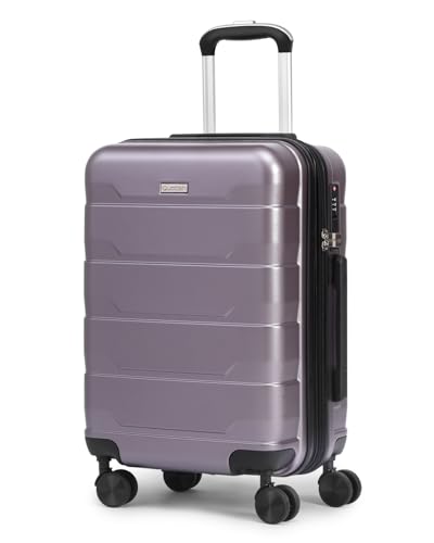 Quatish Checked Luggage 26 inch Large Hard Shell Suitcase with Spinner Wheels, Expandable Durable Luggage with TSA Lock, Smooth Rolling Wheel for Lightweight Travel for Men Women, Rose Purple