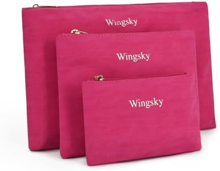 2 Pack Makeup Bag Set, Cosmetic Pouches for Purse,
