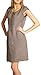 Produktbild Caspar SKL020 knielanges Damen Sommer Leinenkleid mit eleganter Metallspange bis Größe 50, Farbe:Taupe, Größe:5XL - DE50 UK22 IT54 ES52 US20