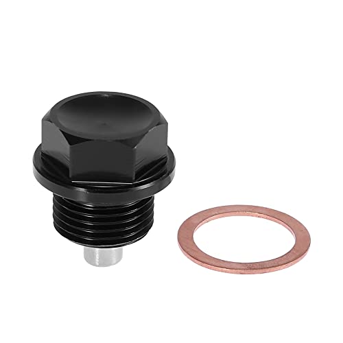 X AUTOHAUX 1 Juego M18 x 1,5 Tornillo Magnético Aceite Drenaje Tapón Sumidero Drenaje Tuerca Negro