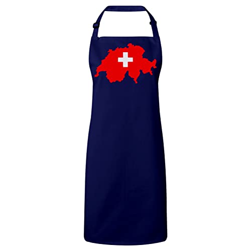 Tablier suisse navy en coton premium pour les fans de football et de cuisine